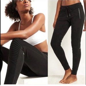 Alo Urban Moto Joggers Sweatpants Solid Black Sz XS